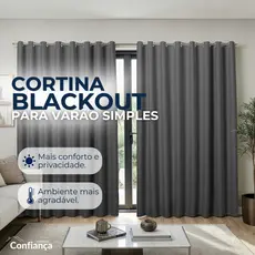 Cortina Blackout de Tecido 6 metros - Veda Luz - Modelo para Varão/Ilhós
