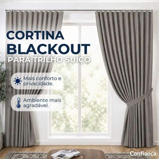 Cortina Blackout 5 Metros - Modelo para Trilho Suíço
