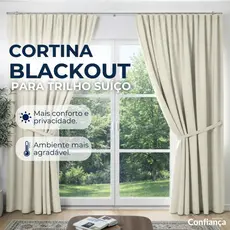 Cortina Blackout  4 Metros Modelo para Trilho Suiço - Corta Luz
