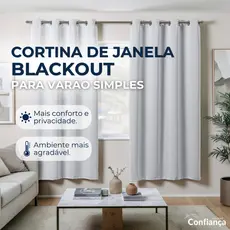 Cortina Blackout 2,20x1,30 para janelas de Quarto ou salas Modelo para Varão/Ilhós - Corta Luz Blecaute