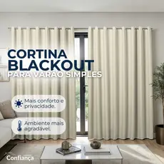 Cortina Blackout de Tecido 4 metros - Veda Luz - Modelo para Varão/Ilhós