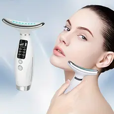 Massageador Recarregável de 7 Modos para Rosto e Pescoço - Alimentado por USB, Design Ergonômico
