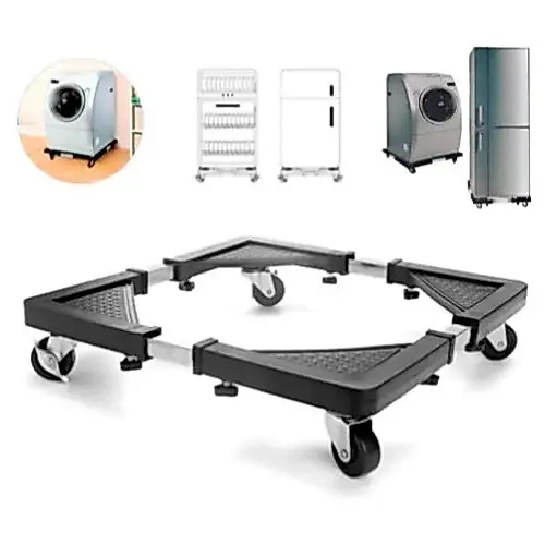 Suporte De Geladeira / Maquina De Lavar E Fogão Inox Com Rodinhas  Envio Imediato