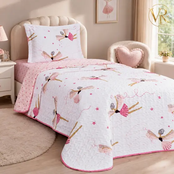 Cobre Leito Infantil Colcha SOLTEIRO Dupla Face 2 Peças Bouti Kids