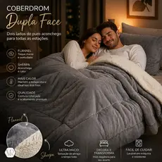 Coberdrom Edredom Sherpa Cobertor KING La Carneiro Dupla Face Manta Felpuda Cor Lisa