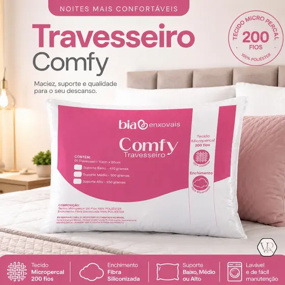 Travesseiro BAIXO MEDIO ALTO Macio 200 fios