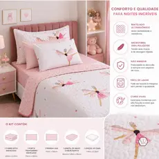 Kit Cobre Leito 4 Peças roupa de Cama Solteiro Infantil C/ Jogo De Lençol 2 Peças