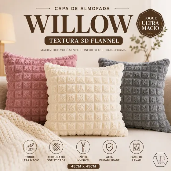Kit 2 Capas de Almofadas Plush 45x45cm Super Macias 320gm2 Luxo Decorativa Sala Quarto