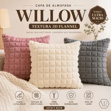 Kit 2 Capas de Almofadas Plush 45x45cm Super Macias 320gm2 Luxo Decorativa Sala Quarto