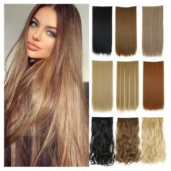 Aplique Tic Tac Cabelo Orgânico Liso ou Ondulado 60cm