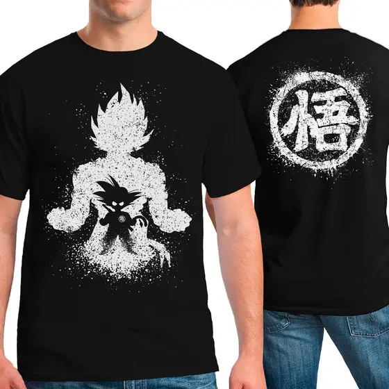 Camiseta Masculina Anime Camisa do GOKU Estampa Frente e Costa Dragon Ball Z