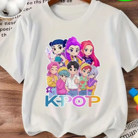 Camiseta Huntrix Infantil Demon Hunter Guerreiras Kpop Camiseta Infantil Feminina Blusinha Moda Infantil
