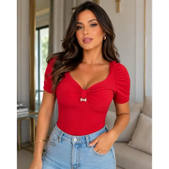 Blusa Feminina Casual Camiseta Lisa Básica Blusinhas feminina elegante Social Nula