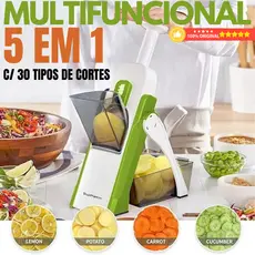 MULTICORTADOR 5 EM 1 C/ 30 TIPOS DE CORTES, RALADOR, FATIADOR, PICADOR, TRITURADOR | AJUSTA A LÂMINA