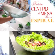 FRUTEIRA CENTRO DE MESA DE VIDRO COM OU SEM PÉ FRUTEIRA ESPIRAL - VIDRO 100% SUSTENTAVEL VITAZZA.