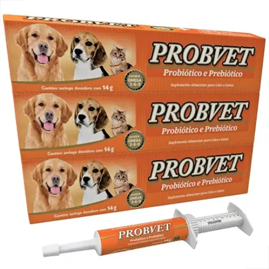 SUPLEMENTO VITAMINÍCO 14G PROBVET PROBIÓTICO E PREBIÓTICO PARA CÃES E GATOS - VETBRAS
