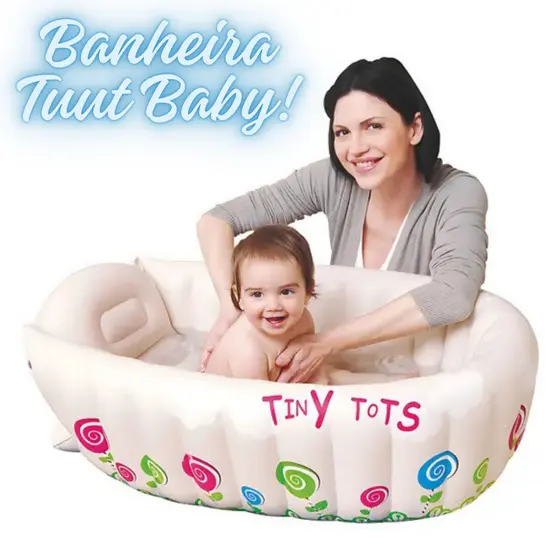 BANHEIRA DO BEBÊ COM INDICADOR DE TEMPERATURA DA ÁGUA TUUT BABY CONFORT BEGE