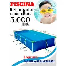 Piscina Retangular Premium Mor 5.000 Litros Medidas 4.03m X 2.84m X 75cm.