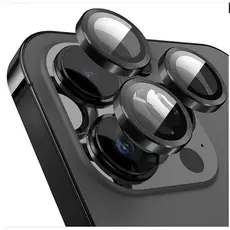 Kit Película Lente De Câmera Compatível Com iphone 11 12 13 14 15 16 Pro Max Liso Preto