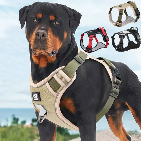 Peitoral Coleira Super Reforçada Refletiva C/ Regulagem Cachorro Grande e Médio Porte Passeio Pet