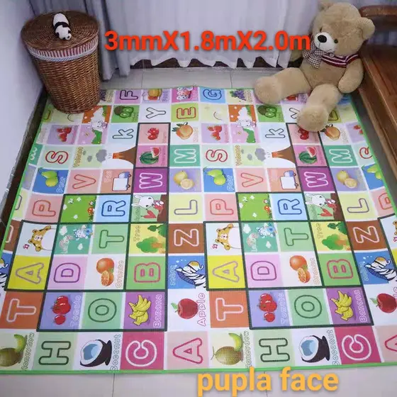 Tapete de Atividades Dupla Face 200cmx180cm Infantil Emborrachado Educativo bebê crianças