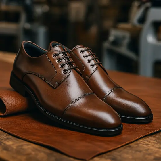 Sapato Social Derby Masculino em Couro Elegante Clássico Social Formal