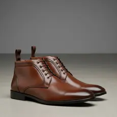Bota Social Masculina Em Couro Original Confortável Com Cadarço
