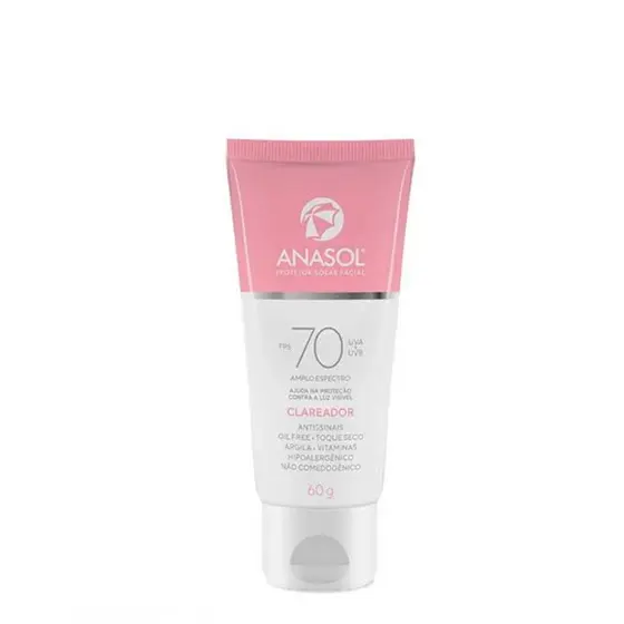 Protetor solar facial anasol clareador fps 70 com 60g