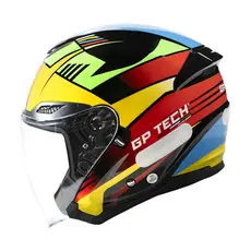 Capacete Aberto Gp Tech OF669 Flag Com Viseira Interna Fumê