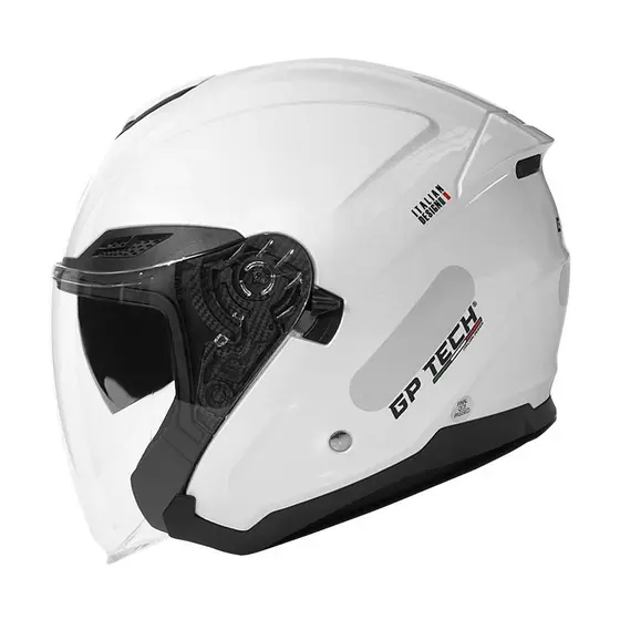 Capacete Gp Tech Open OF669 Perolizado Com Viseira Interna Fumê
