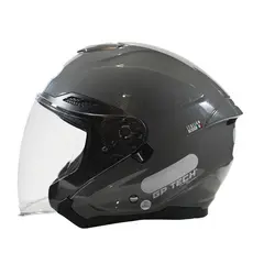 Capacete Gp Tech Open OF669 Metalizado Com Viseira Interna Fumê