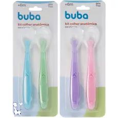 Kit 2 Colheres Silicone Buba Anatômicas Papinha Introdução Bebê Conforto e Segurança na Alimentação