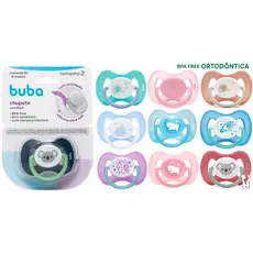 Chupeta com tampa protetora Comfort Buba Acalma Bebê Fácil Higienização Silicone Ortodôntico Tam 1/Tam 2