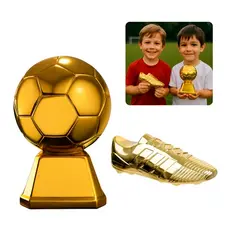 Troféu Chuteira Bola Copa Premiação Festa Decoração Futebol Cor Kit Dourado