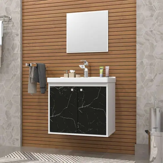 Gabinete de Banheiro 100% em MDF - Bergamo 50 cm