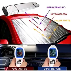 Protetor Solar Para-brisa Painel De Carro Corta Sol Quebra Tapa de Carros Universal (130x60cm)