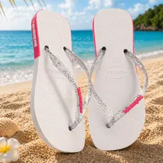 Chinelo Feminino Day Glitter Rasteirinha Confortável Leve Adulto Casual Praia Verão Sandália