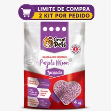 Kit 1/2/3 Areia Bentonita Esférica Premium Lavanda Great Pets para Gatos 4KG