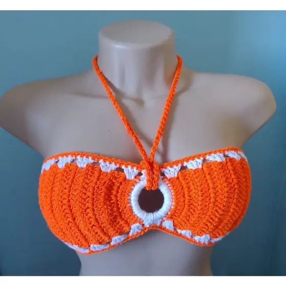 Top de croche tomara que caia