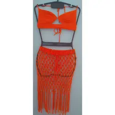 Kit cropped e saida de praia em croche