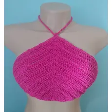 cropped top de croche triangulo com amarracao