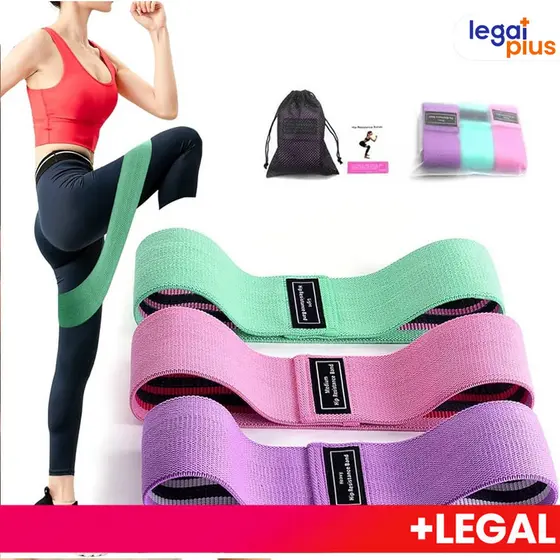 Kit 3 Faixas Elásticas De Exercício Hip Resistance Bands Para Malhar em Casa