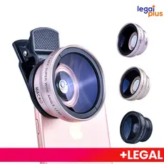 Kit de Clip de Lente HD Externa para Celular 2em1 Lente Super Macro e Grande Angular Compatível com todos os telefones