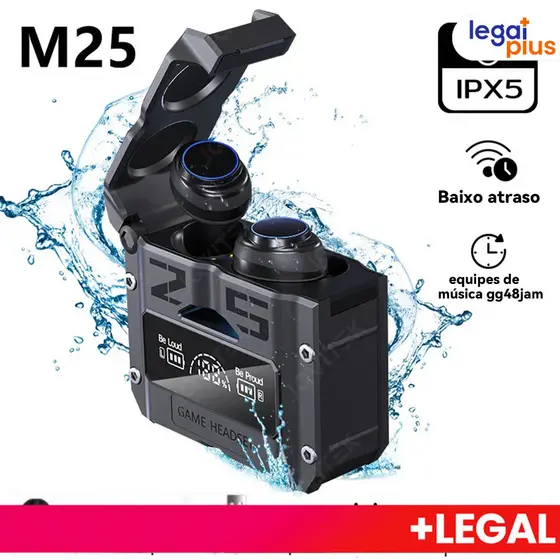 Novo TWS M25/E6S Fone De Ouvido bluetooth 5.3 Sem Fio À Prova D'água 9D Stereo Sports Earbuds LED Microphoe