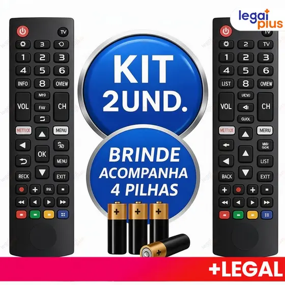 Kit Controle Remoto LG Smart TV Compatível LCD LED HDTV UHD OLED 3D 4K