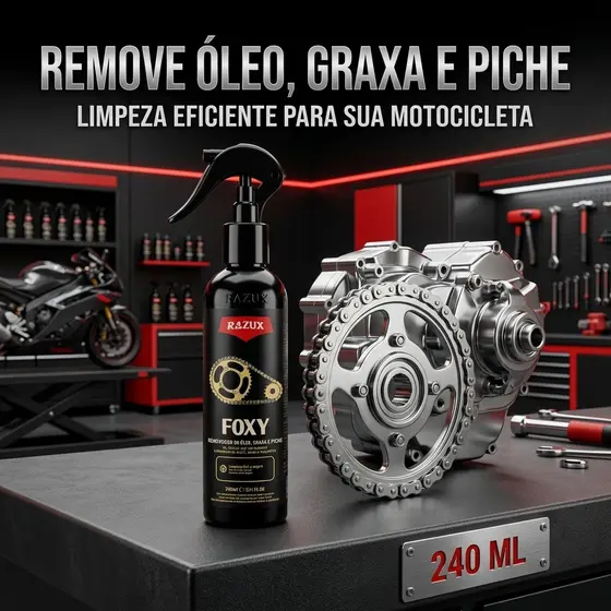 Limpa Corrente Foxy(Moto) Removedor Óleo Graxa Piche Razux 240ml