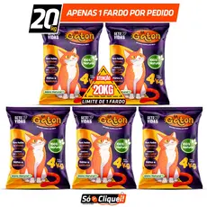 Kit Fardo 5 Pacotes de Areia Granulado Argila Higiênica Perfumada Alta Absorção Forma Torrões El Gaton Sete Vidas