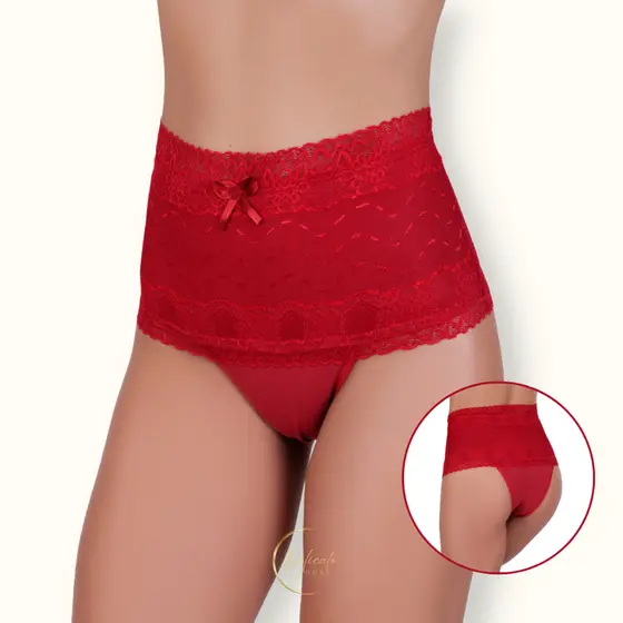 Calcinha Modeladora Renda Algodão Cós Alto Conforto | Pós-Parto P-GG