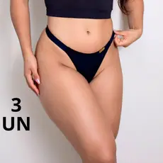 Kit 3 Calcinha Biquini Fio Duplo Microfibra Confortável Calcinha Não Marca Na Roupa Cós Alto Sensual