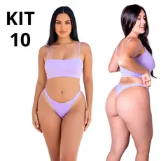 10 Calcinha Microfibra Fio Duplo Cós Alto Não Marca Roupa Confortável Sensual Biquini Marquinha